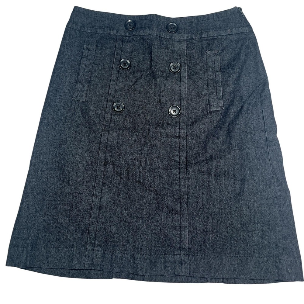 Sandro Sportswear Vintage Early 2000s A Line Skirt Double Breasted Black Sz 8 - Picture 4 of 8